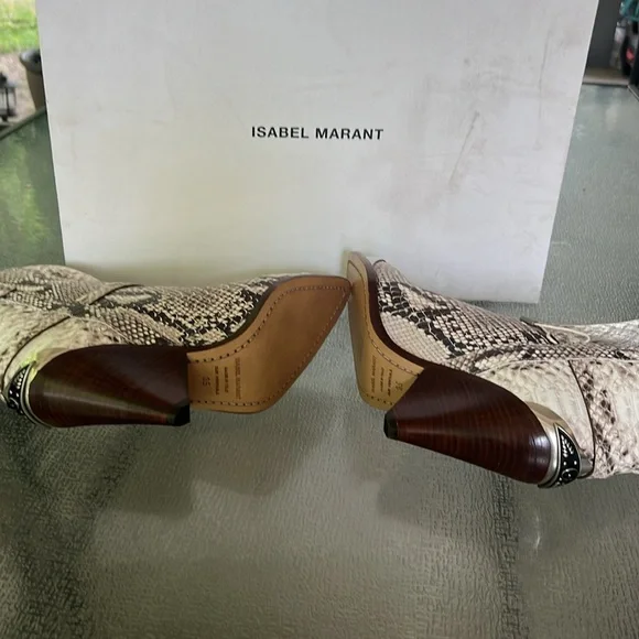 Isabel Marant Python Embossed Western Boots - Picture 8 of 14